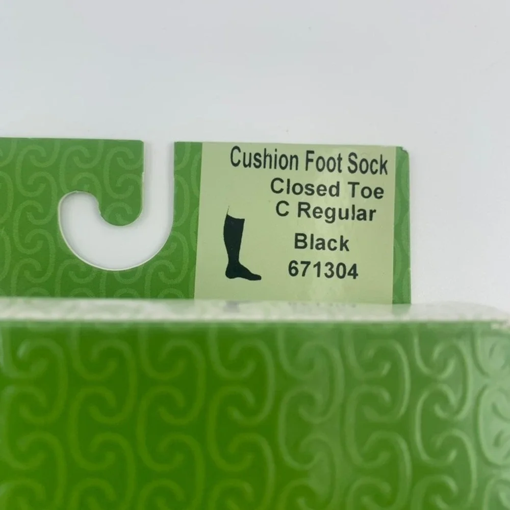 Carolon Couture Cushion Foot Compression Socks 20-30 mmHg Black Size C Regular
